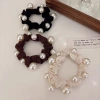 So versatile! Elegant pearl hair bands, simple ins hair ties, high-end style, small intestine ponytail, hair ties, rubber bands Specification image